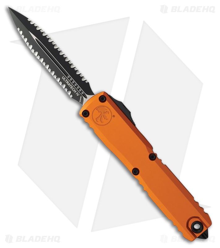Microtech Ultratech Gen IV D/E OTF Knife Orange Al (3.5" Two-Tone Double FS)