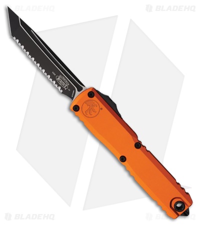 Microtech Ultratech Gen IV T/E OTF Knife Orange Aluminum (3.5" Black Full Serr)