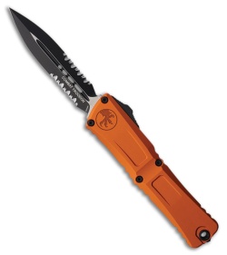 Microtech Combat Troodon Gen III D/E OTF Knife Orange Al (4" Two-Tone Serr)