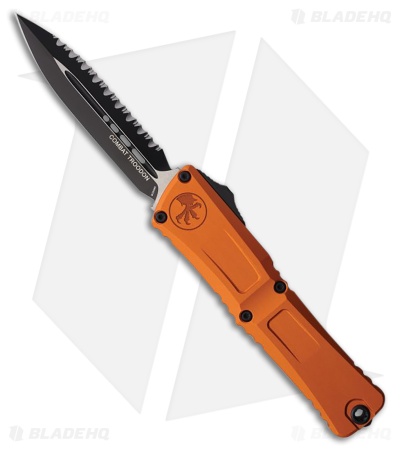 Microtech Combat Troodon Gen III D/E OTF Knife Orange Al (4" Two-Tone Full Serr)