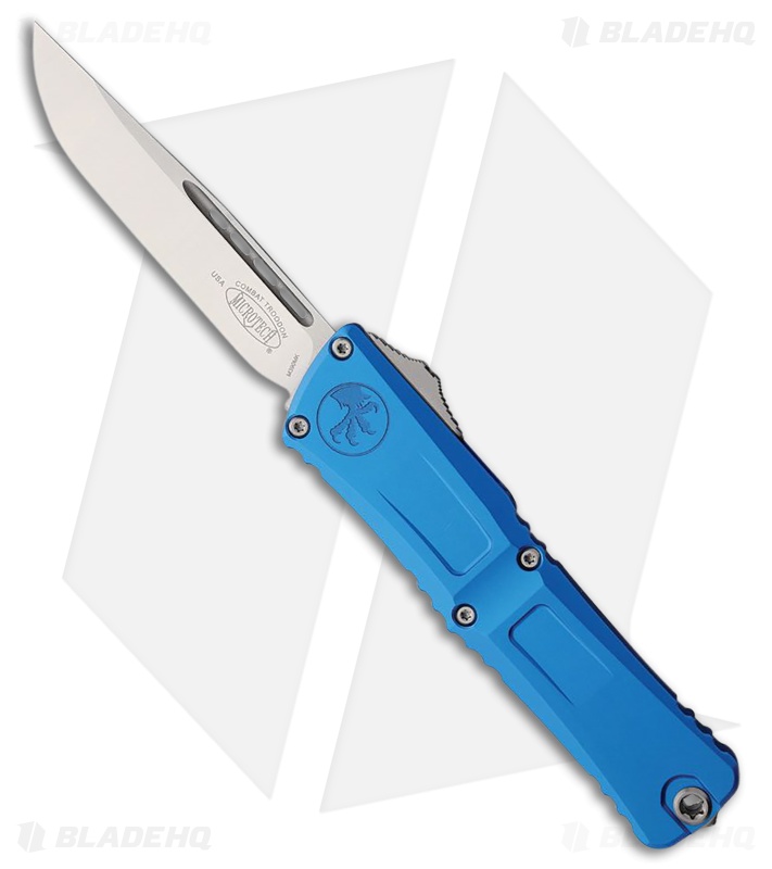 Microtech Combat Troodon Gen III S/E OTF Automatic Knife Blue Al (4" Satin)