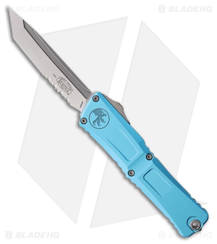 Microtech Combat Troodon OTF Knife Turquoise Al T/E SW Serr
