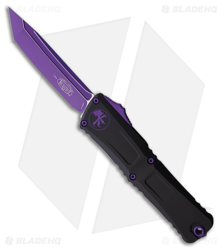 Microtech Combat Troodon Gen III T/E OTF Knife Black Aluminum (4" Purple)