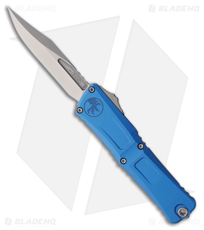 Microtech Combat Troodon Gen III Bowie OTF Knife Blue Al (4" Stonewash)