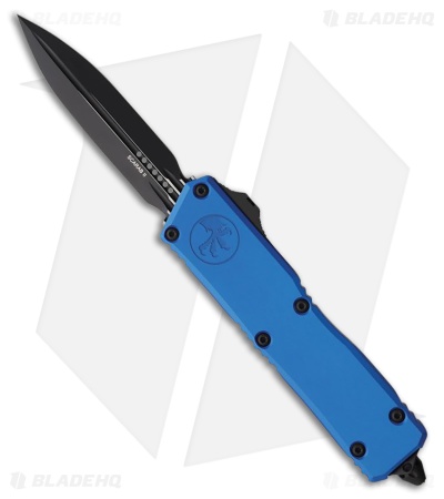 Microtech Scarab II Gen III Executive D/E OTF Knife Blue Aluminum (4" Black)