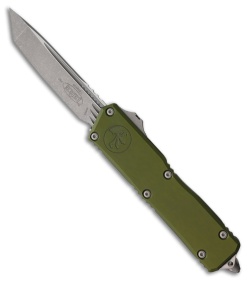 Microtech Scarab II Gen III Executive T/E OTF Knife OD Green Aluminum (4" Apoc)