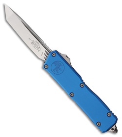 Microtech Scarab II Gen III Executive T/E OTF Knife Blue Aluminum (4" Stonewash)