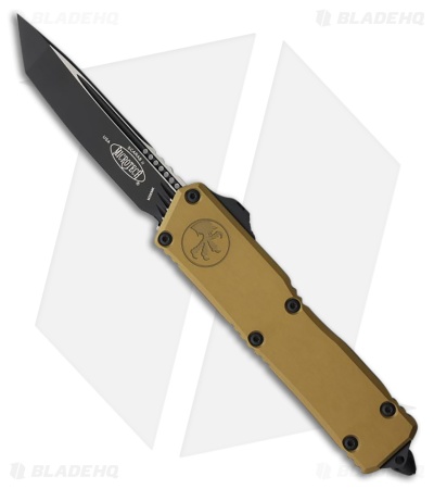 Microtech Scarab II Gen III Executive T/E OTF Knife Tan Aluminum (4" Two-Tone)