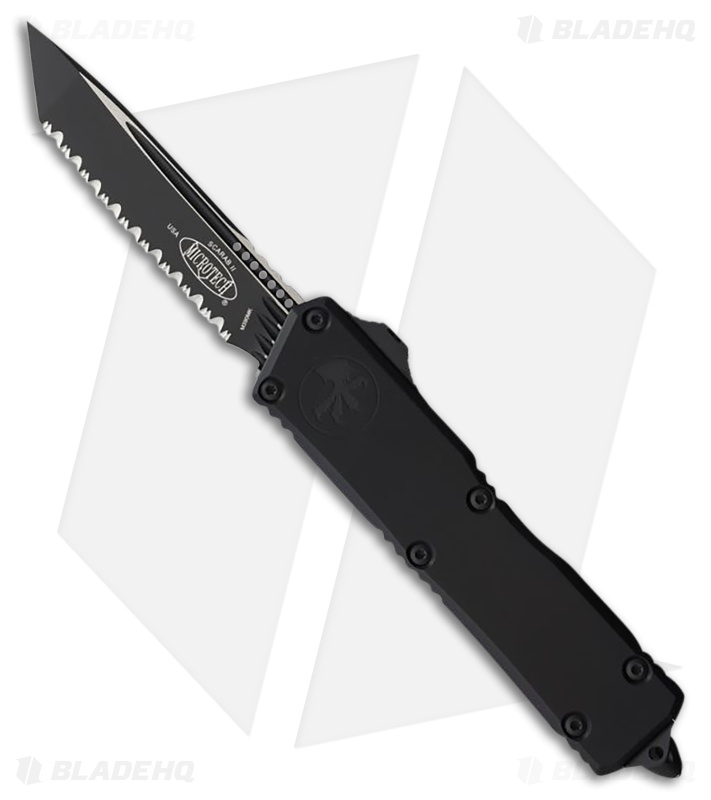 Microtech Scarab II Gen III Executive T/E OTF Knife Black Al (4" Two-Tone FS)