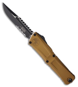 Microtech Combat Troodon Interceptor Gen III SS OTF Knife Tan Al (4" Black Serr)