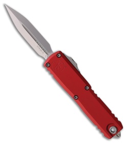 Microtech UTX-85 Gen IV D/E OTF Automatic Knife Red Aluminum (3.1" Stonewash)