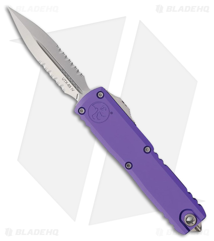 Microtech UTX-85 Gen IV D/E OTF Automatic Knife Purple Aluminum (3.1" SW Serr)