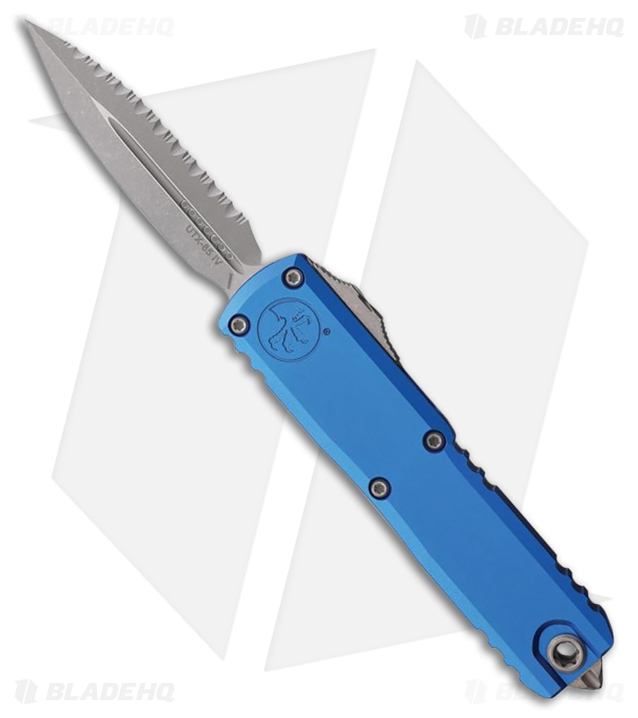 Microtech UTX-85 D/E Gen IV OTF Automatic Knife Blue (3.1" Apoc Full Serrated)