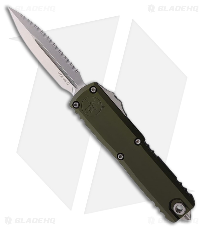 Microtech UTX-85 Gen IV D/E OTF Knife OD Green Aluminum (3.1" SW Full Serr)