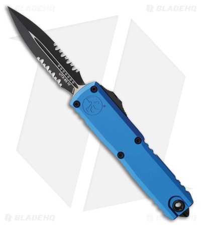 Microtech UTX-85 Gen IV D/E OTF Automatic Knife Blue Aluminum (3.1" Black Serr)