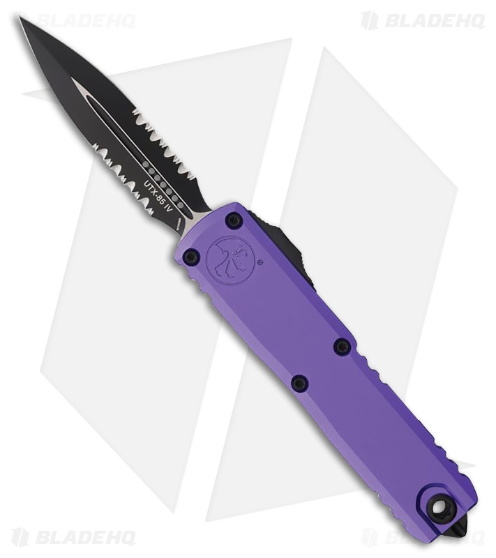 Microtech UTX-85 Gen IV D/E OTF Knife Purple Black Serr