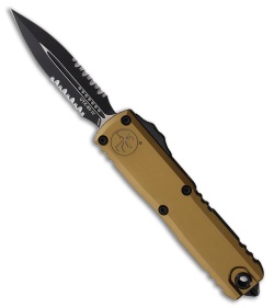 Microtech UTX-85 D/E  Gen IV OTF Automatic Knife Tan (3.1" Black Serr)