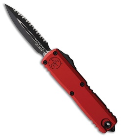 Microtech UTX-85 Gen IV D/E OTF Automatic Knife Red Aluminum (3.1" Two-Tone FS)