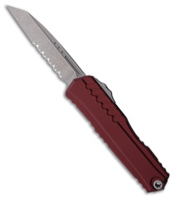 Microtech Cypher II S/E OTF Automatic Knife Merlot Red Aluminum (3.5" Apoc Serr)
