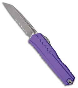 Microtech Cypher II S/E OTF Automatic Knife Purple Aluminum (3.5" Apoc Serr)