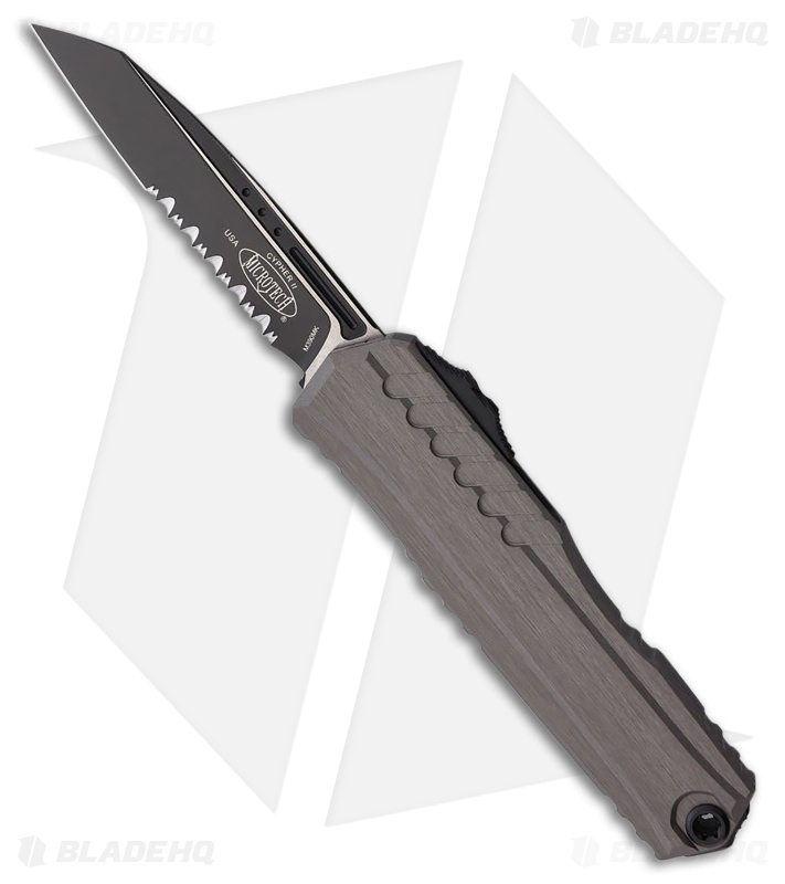 Microtech Cypher II S/E OTF Auto Knife Natural Clear Aluminum (3.5" Black Serr)