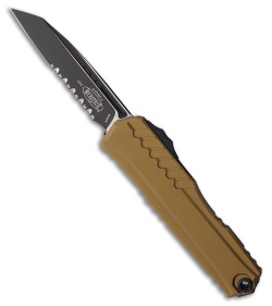 Microtech Cypher II S/E OTF Automatic Knife Tan Aluminum (3.5" Black Serr)
