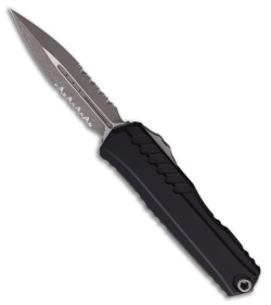 Microtech Cypher II D/E OTF Automatic Knife Black Aluminum (3.5" Apoc Serr)