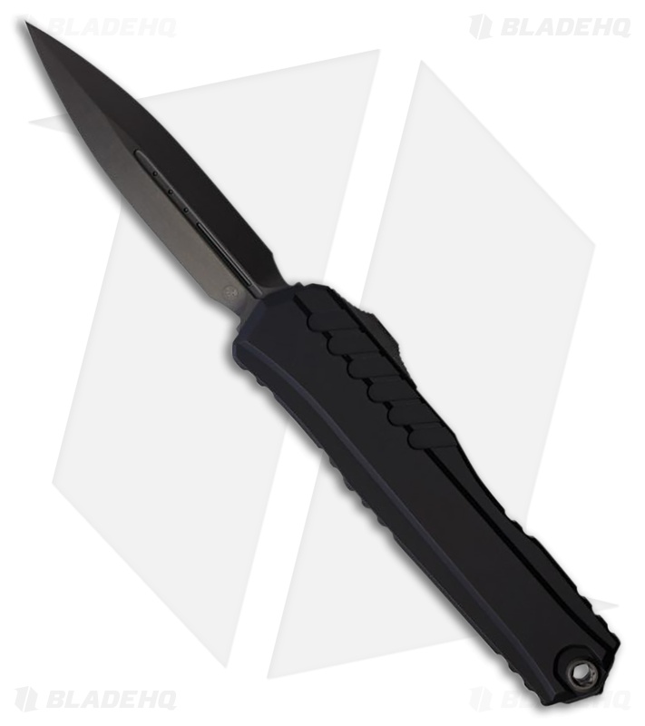 Microtech Cypher II Shadow D/E OTF Knife Black Aluminum (3.5" DLC)