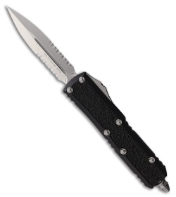 Microtech Daytona D/E OTF Automatic Knife Black Aluminum (3" Stonewash Serr)