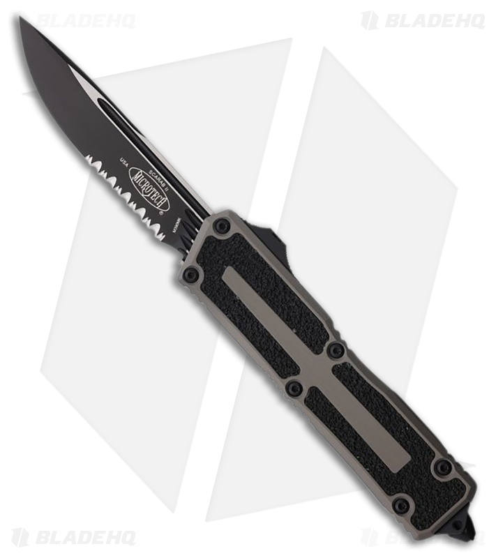 Microtech Scarab II Gen III OTF S/E OTF Knife Natural Clear (3.9" Two-Tone Serr)