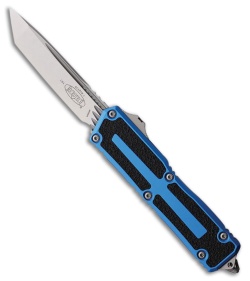 Microtech Scarab II Gen III T/E OTF Automatic Knife Blue Aluminum (4" Stonewash)