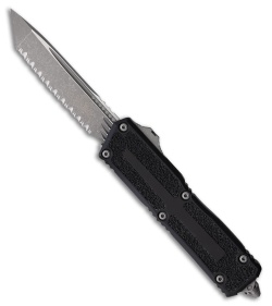 Microtech Scarab II Gen III T/E OTF Automatic Knife Black Al (4" Apoc Full Serr)