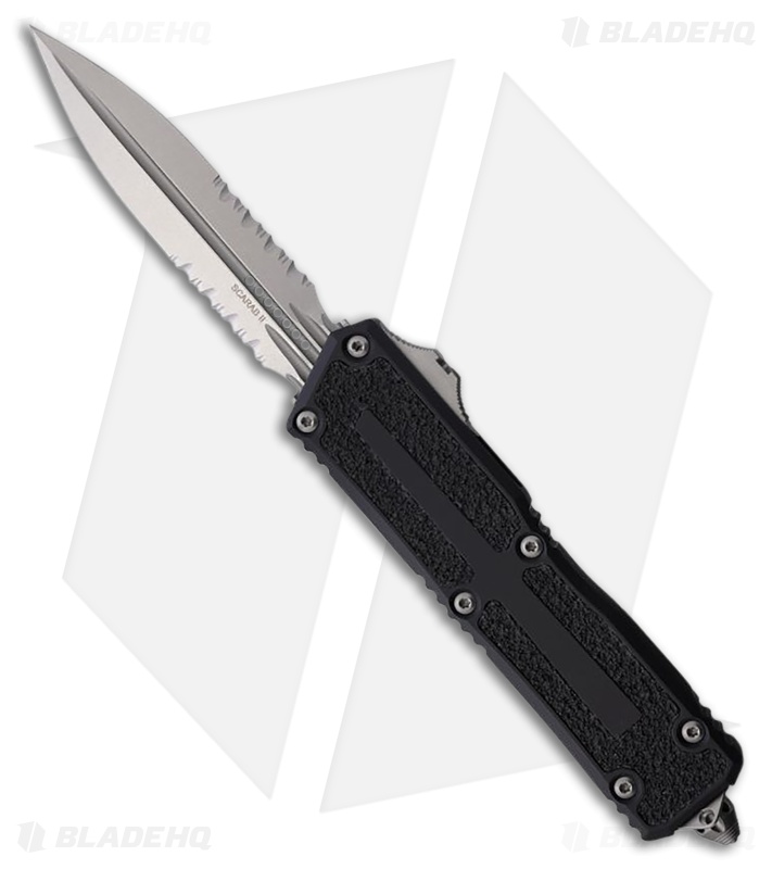 Microtech Scarab II Gen III D/E OTF Automatic Knife Black Al (4" SW Serr)