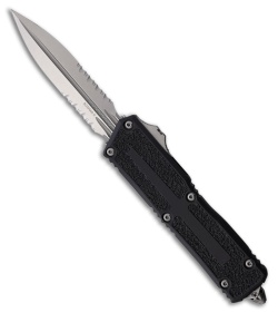 Microtech Scarab II Gen III D/E OTF Automatic Knife Black Al (4" SW Serr)