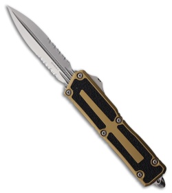 Microtech Scarab II Gen III D/E OTF Automatic Knife Tan Aluminum (3.9" SW Serr)