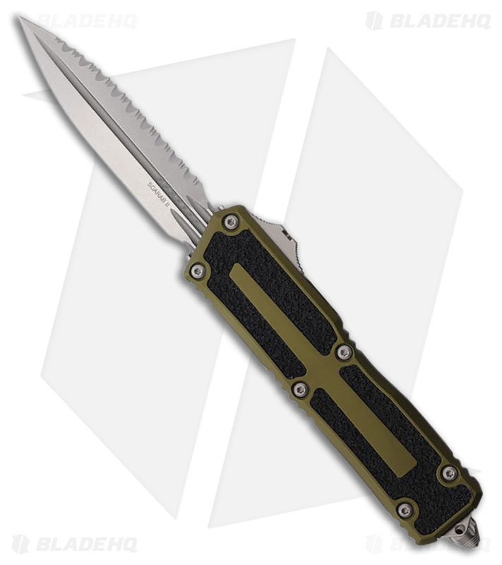 Microtech Scarab II D/E OTF Automatic Knife OD Green Aluminum (3.9" SW FS)