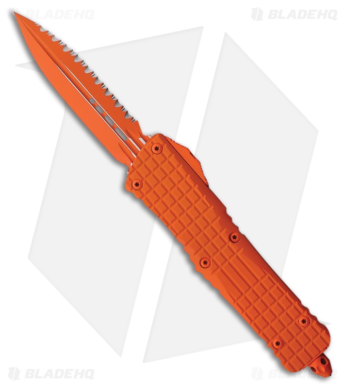 Microtech Combat Troodon Delta D/E OTF Knife Orange Frag Al (3.75" Orange FS)
