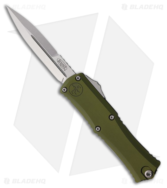Microtech Hera II Mini Bayonet OTF Knife OD Green Aluminum (3" Stonewash)