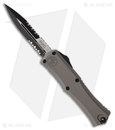 Microtech Hera II Mini Bayonet OTF Knife Natural Clear Al (3" Two-Tone Serr)