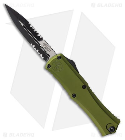 Microtech Hera II Mini Bayonet OTF Auto Knife OD Green Aluminum (3" Black Serr)