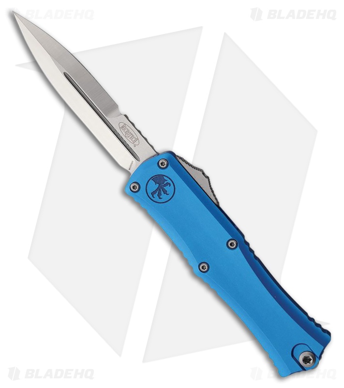 Microtech Hera II Mini D/E OTF Automatic Knife Blue Aluminum (3" Satin)