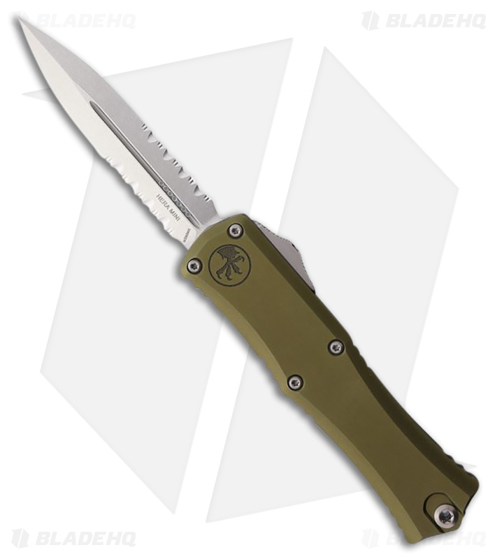 Microtech Hera II Mini D/E OTF Automatic Knife OD Green Aluminum (3" SW Serr)