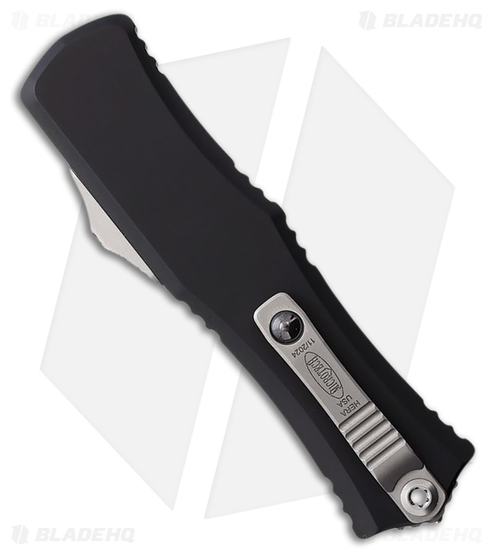 Microtech Hera II Mini D/E OTF Automatic Knife Black Aluminum (3" SW Full Serr)