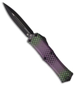 Microtech Hera II Mini D/E OTF Automatic Knife Purple X-51 Aluminum (3" Black)