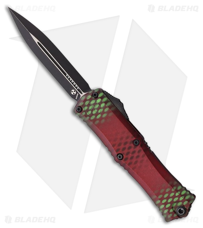 Microtech Hera II Mini D/E OTF Automatic Knife Red X-51 Aluminum (3" Black SW)