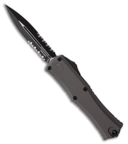 Microtech Hera II Mini D/E OTF Knife Natural Clear Aluminum (3" Two-Tone Serr)