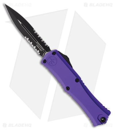 Microtech Hera II Mini D/E OTF Automatic Knife Purple Aluminum (2.9" Black Serr)