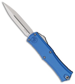 Microtech Hera II Mini D/E 30th Anniversary OTF Knife Blue Aluminum (3" Satin)