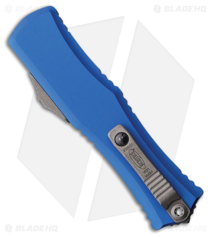 Microtech Hera II Mini S/E OTF Automatic Knife Blue Aluminum (3" Apoc Serr)