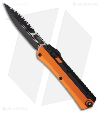 Microtech Glykon D/E OTF Automatic Knife Orange Al/Black Ti (3.75" Black FS)